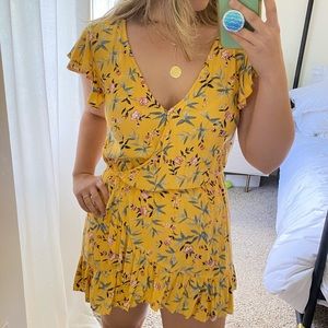 Printed Wrap Front Romper